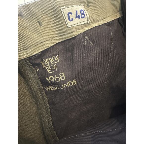 Vintage 1968 Swedish Wool Cargo Pants Military Gray C48 Button Fly Men's 32 x 30 - Picture 8 of 16